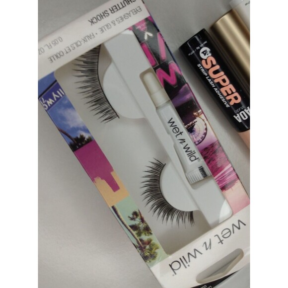 Faux Lashes lot w/ Limited Ed Eylure Skinny Dip Butterfly Lash Case, Glue, JCat - Picture 7 of 7